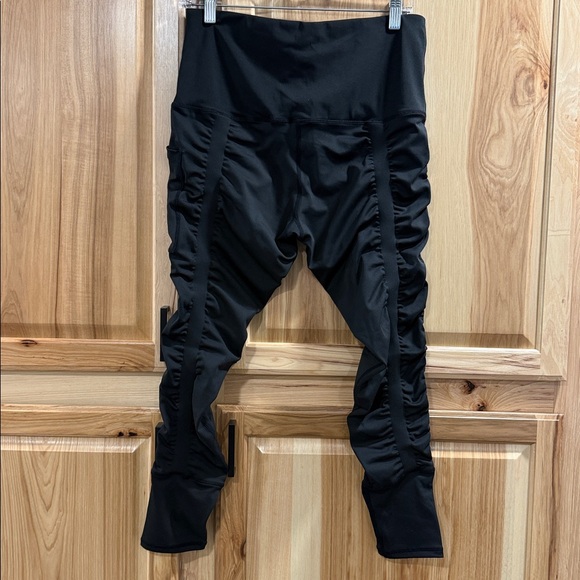 Skinnify Black Women’s Resistance Band Workout Performance Sz L Leggings 6 Bands - Picture 6 of 16